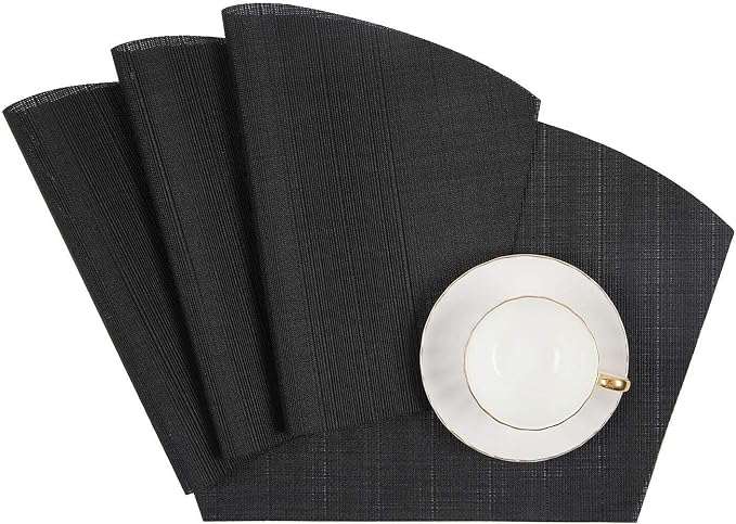 SHACOS Small Round Table Placemats Wedge Placemat Set of 4 Non Slip Heat - Image 6