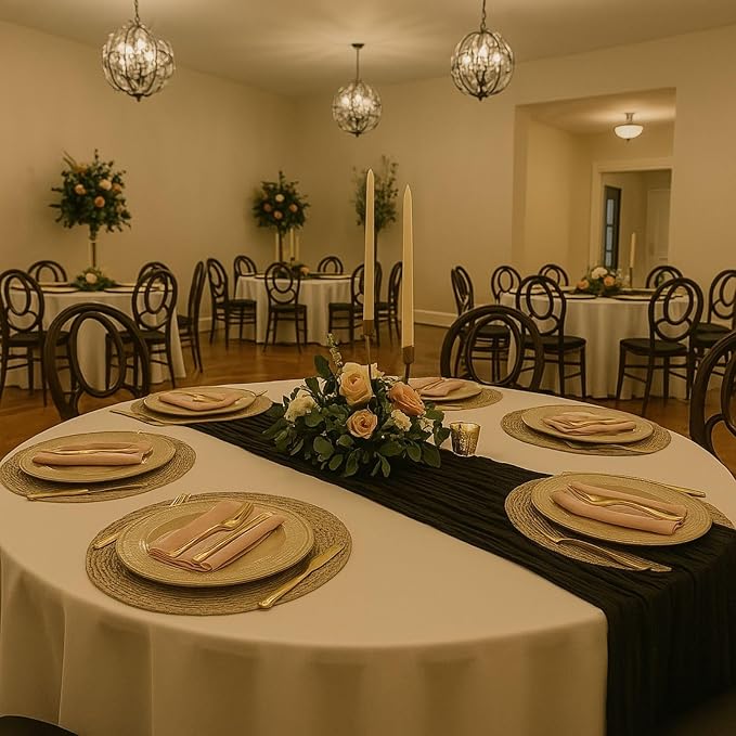 10FT Black Cheesecloth Table Runner 120 Inch Rustic Boho Gauze Cheese Cloth - Image 6