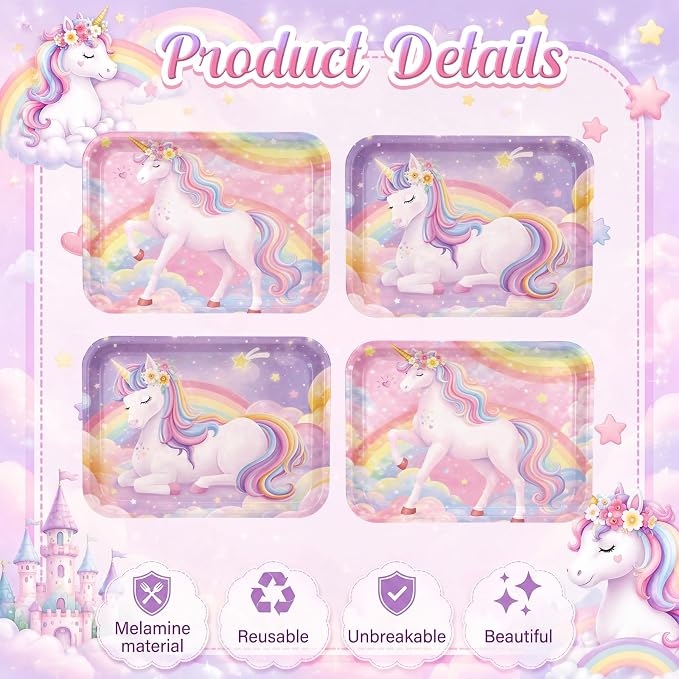4 Pieces Unicorn Serving Trays - Image 3