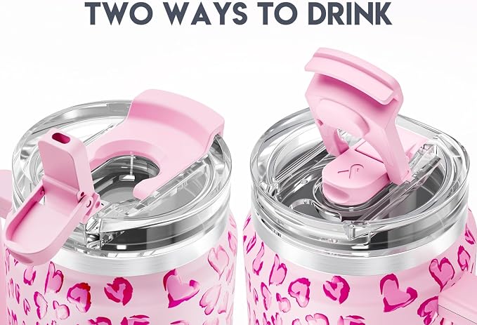 Meoky 32 oz Tumbler with Handle, Insulated Tumbler with Lid and Straw, - Image 6