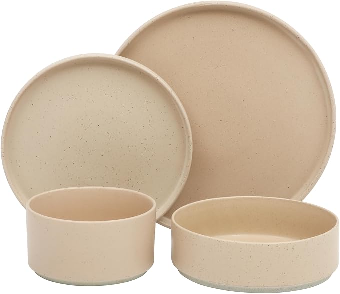 Gibson Elite Tatum Premium Porcelain Matte Reactive Glaze 16-Piece Plates and - Image 7