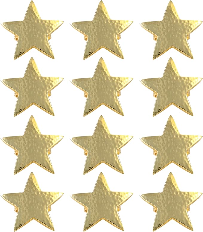 ALPHA Living HOME Napkin Rings Set of 12, Star Napkin Holders, Rustic Napkin by ALPHALivingHOME