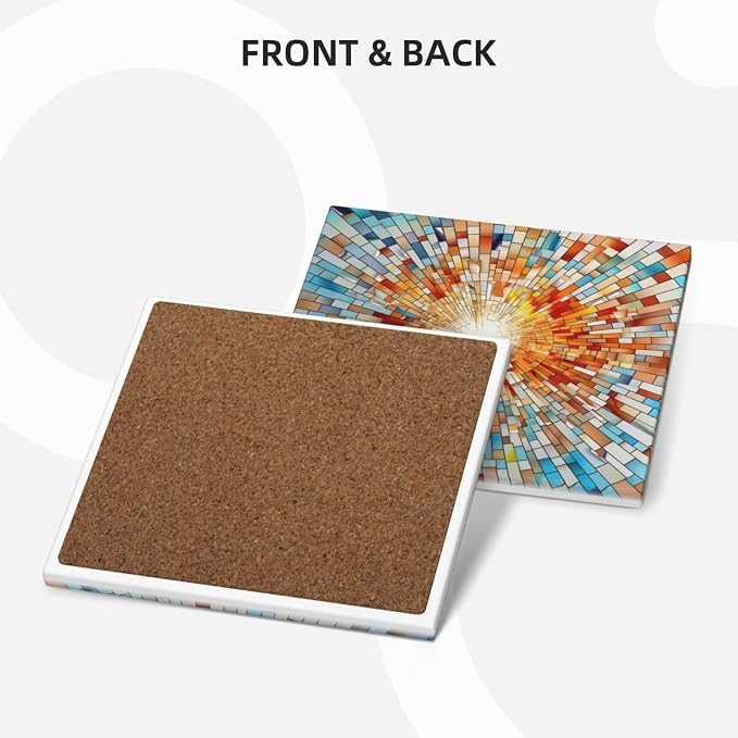 Coasters Set of 6, Coasters for Drinks Absorbent Stone - Image 4