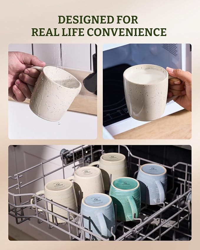 famiware Coffee Mugs Set of 4, Meteor 13 oz Ceramic Mug Cup Set - Image 5