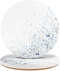 Drink Stone Coasters Set of 2 -Round Marble Style Desk Coasters by HIYALOT