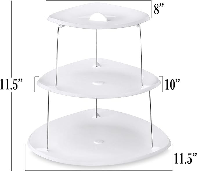 Masirs Collapsible 3-Tier Party Tray: Decorative Design Folds - Image 2
