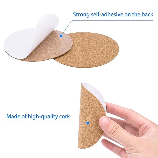 120PCS Self-Adhesive Cork for DIY Coasters, 3.74" Round Backing | Sticky Cork - Image 3