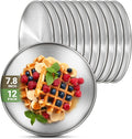 12 Stainless Steel Plates, 7.8 inch 304 Metal Camping Plate, Reusable Food by Offiper