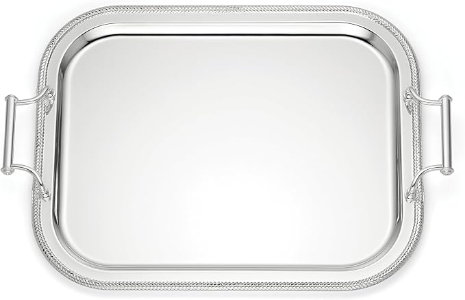 Reed & Barton Silverplate Rectangular Serving Tray, Coffee Table Decor | mirror by ReedBarton