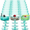 Jingmore 24 Pcs Ribbed Martini Glasses 10 oz Disposable Plastic Vintage Ribbed by Jingmore