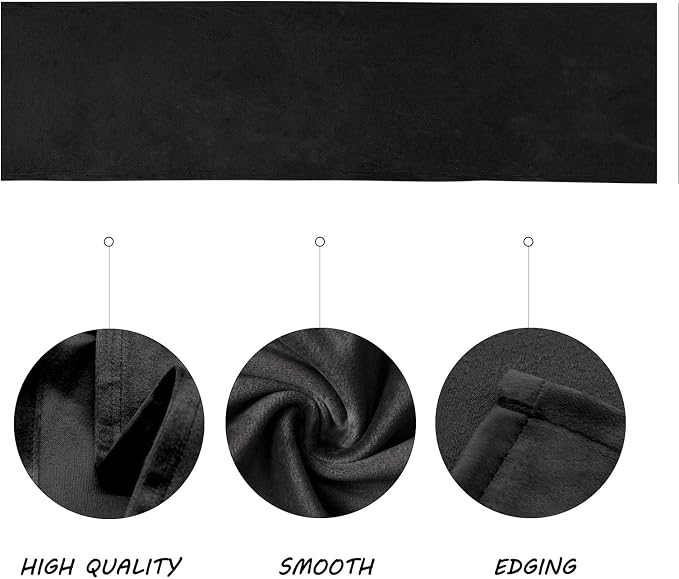 BALCONY & FALCON Table Runner Velvet Black 14"x95" | Elegant, Fall Decor - Image 2
