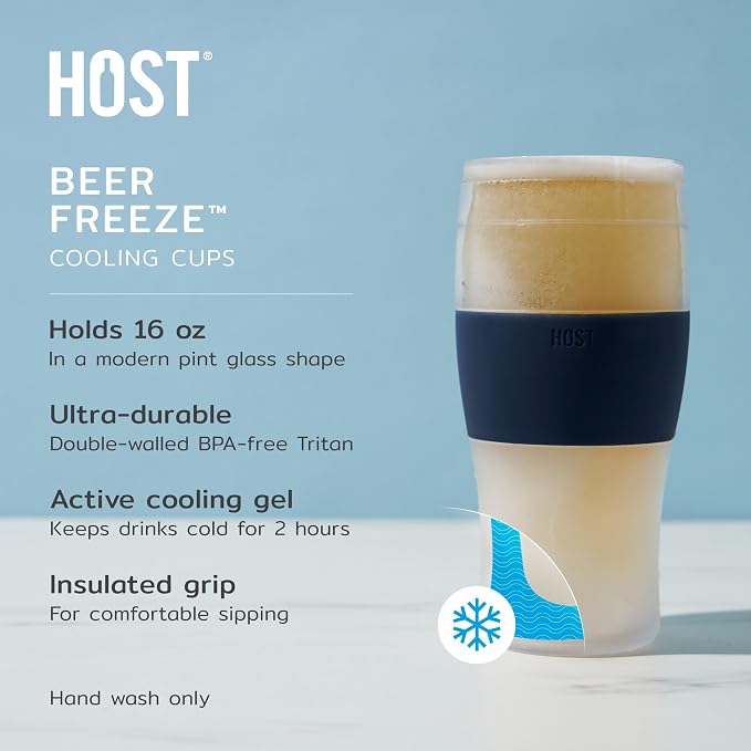 Host FREEZE Beer Glasses, Frozen Mugs, Freezable Pint Set, Keep Your Drinks Cold - Image 5