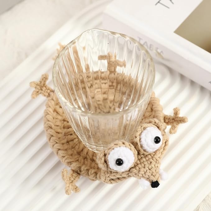 Crochet Animal Coasters Pop Up, Crochet Coasters 3D Funny Animal Mug Rug Drink - Image 3