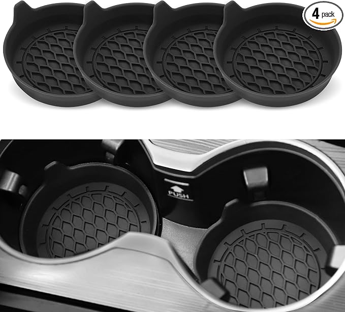Car Cup Holder Coaster, Silicone Cup Holder Insert, Universal Non-Slip Cup by SINGARO