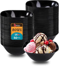 bUCLA 50 Pack Black Plastic Serving Bowls - 16oz Disposable Bowls by BUCLA