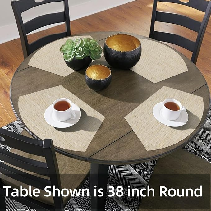 SHACOS Round Table Placemats Wedge Shaped Placemat Set of 4 Non Slip Heat - Image 5