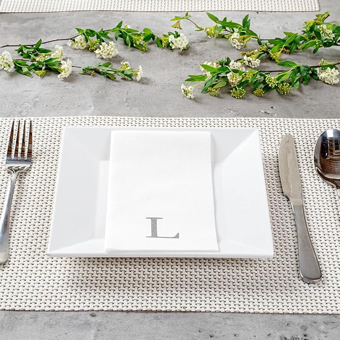 Luxenap 15.8 X 7.9 Inch Linen-Feel Guest Towels, 50 Lettered Hand Towels - Image 7