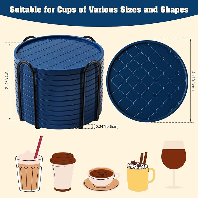 Coasters, Drink Coasters Set of 8 - Image 4