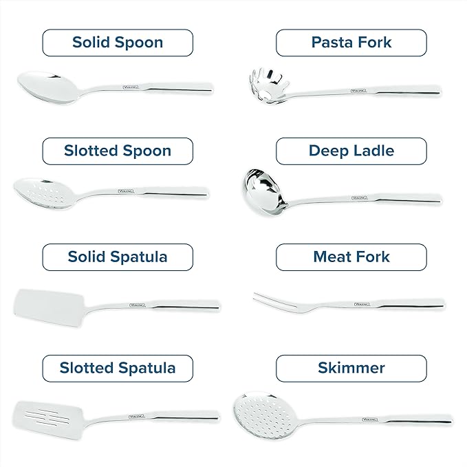 Viking Kitchen Utensils Set, 8 Piece Stainless Steel Cooking Utensil Set - Image 4