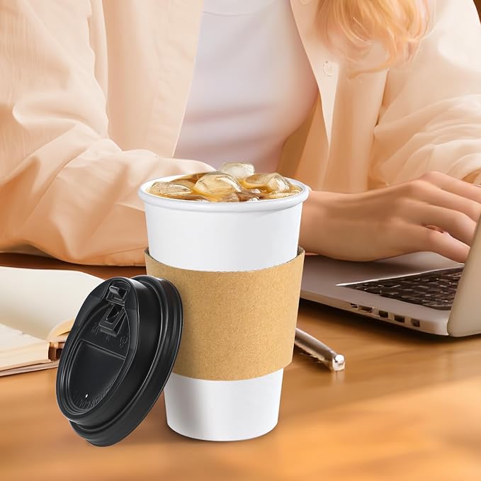 Lamosi 50 Pack 12 oz Disposable Coffee Cups - Image 6