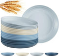 Quatish 16 PCS Unbreakable Reusable Plastic Plates, 8 inch Dishwasher & by Quatish