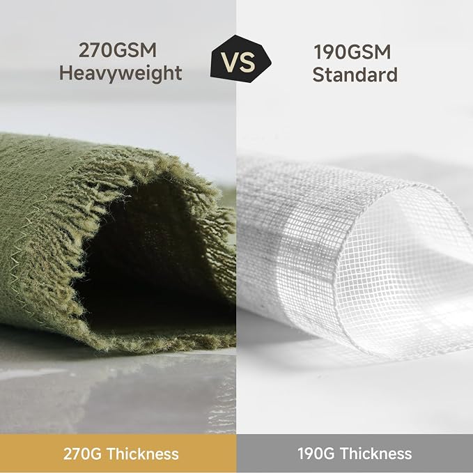14 x 72 Inches Frayed Edge Table Runner, 270G Heavyweight Sand Washed Slub - Image 8