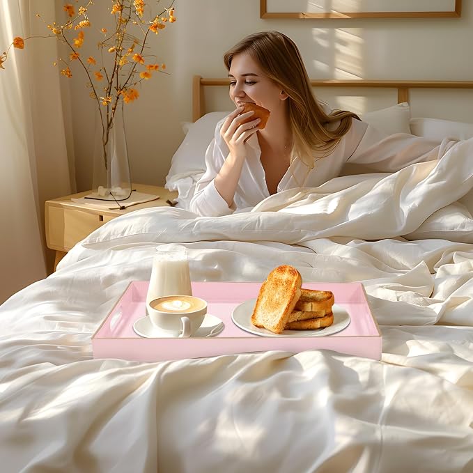 Pink Decorative Tray for Coffee Table, Serving Tray - Image 6