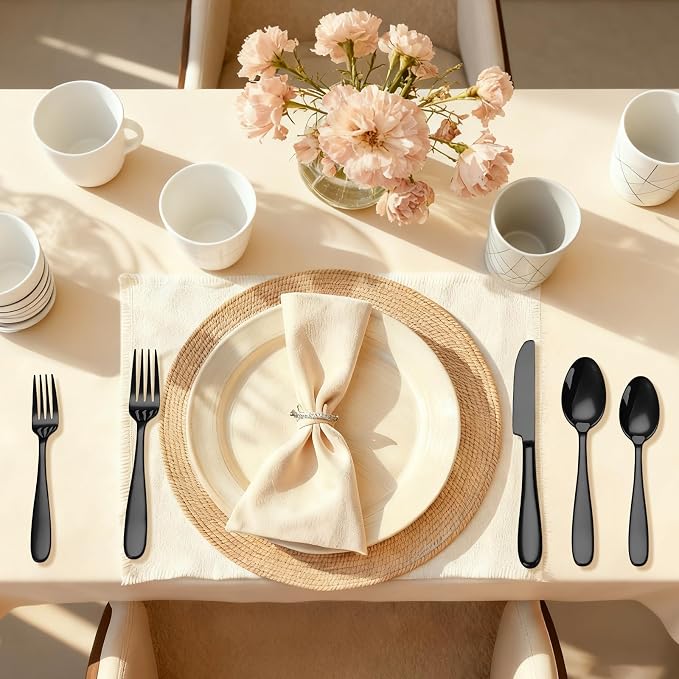 40-Piece Black Silverware Set, Flatware Set - Image 7
