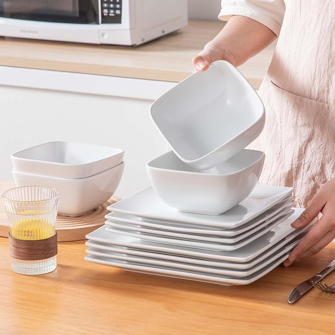 vancasso Soho Dinnerware Sets 12 Pieces, Dinner Plate, Dessert Plate, Bowls - Image 5