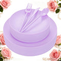 EI 150pcs Purple Plastic Plates by Ejonirinjonir