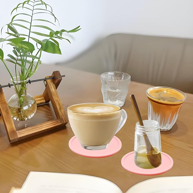 5 Pack Pink Coasters, Non-Slip Cup Coasters - Image 5