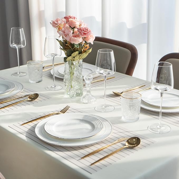 Placemats Set of 6 Vinyl/Plastic Woven Place Mats - Image 6