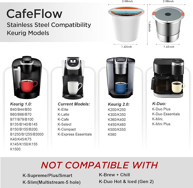Reusable k Cup Coffee Filters, Universal stainless steel Refillable k Cups - Image 3