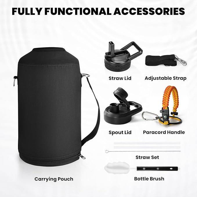 RAYMYLO One Gallon Water Bottle Insulated 128 oz, Stainless Steel | Triple - Image 7