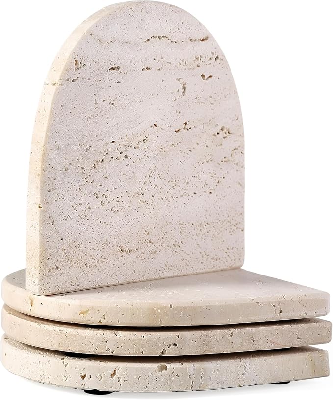 Travertine Coaster Set of 4, Natural Marble Coasters - Image 8