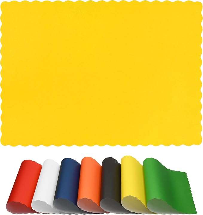 Paper Placemats for Dining Table – Disposable Scalloped Edges Color Table Mats by THESCALLOPEDPLACEMATS
