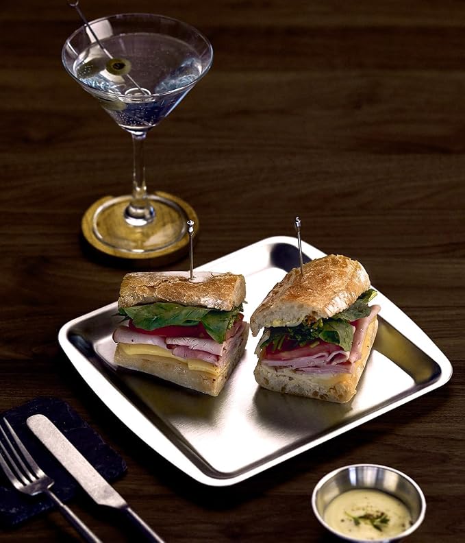 Wagensteiger SUS304 Stainless Steel Serving Platters, Rectangle Metal Dinner - Image 3