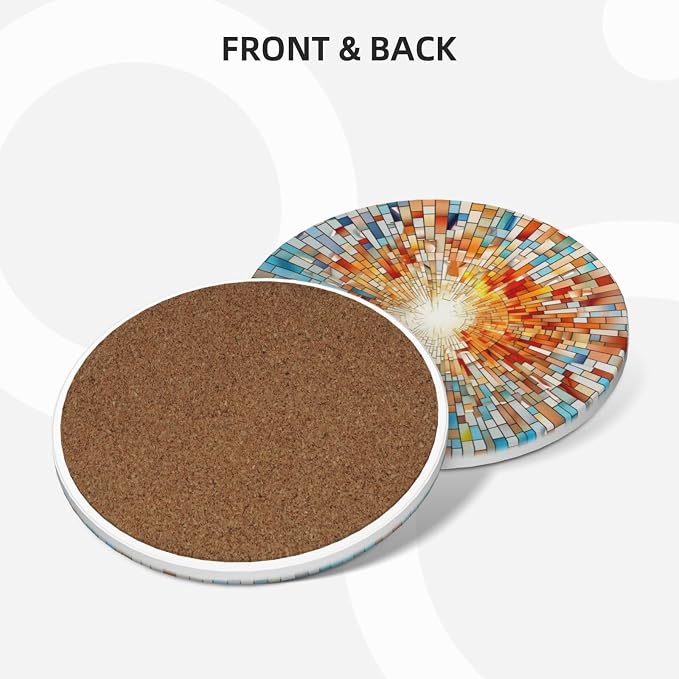 Coasters Set of 6, Coasters for Drinks Absorbent Stone - Image 4