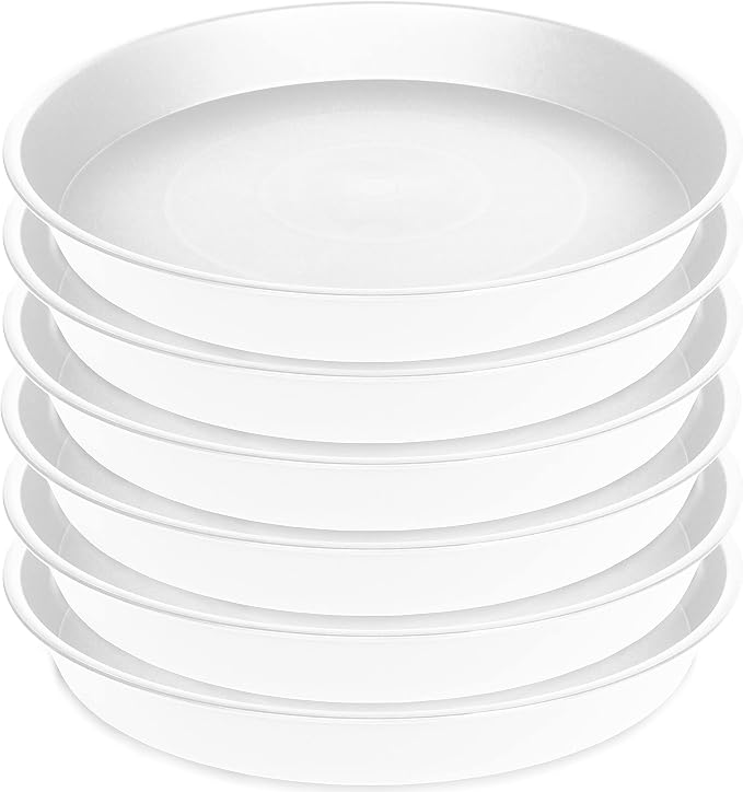 6 Pack of 10 inch Plant Saucer, Heavy Duty Plastic Plant Saucer 10" Round by Bleuhome