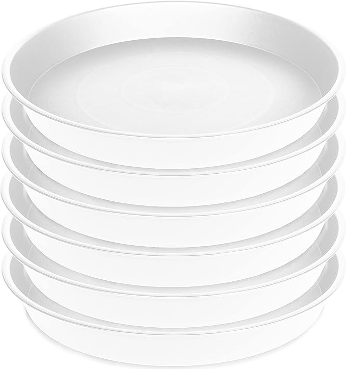 6 Pack of 12 inch Plant Saucer, Heavy Duty Plastic Plant Saucer 12" Round by Bleuhome