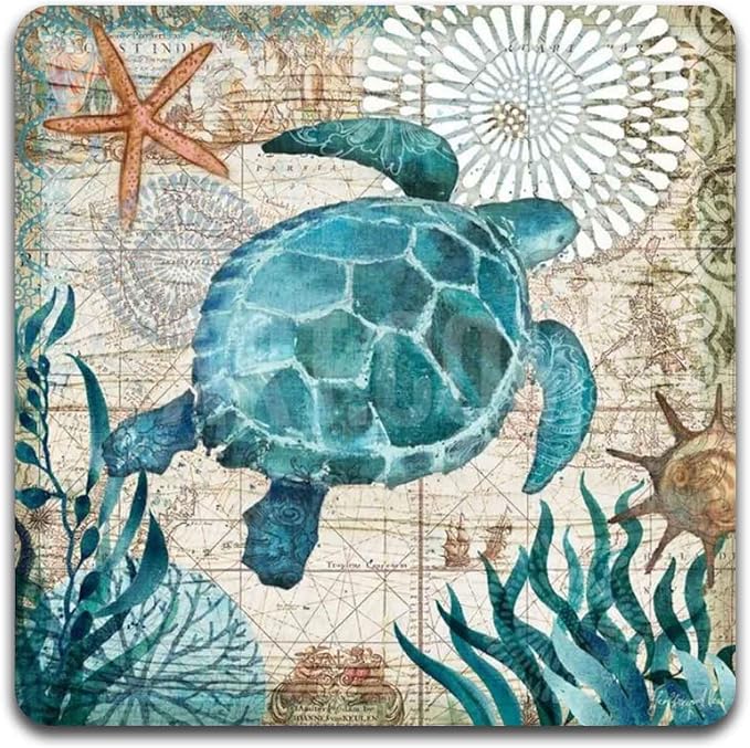 Marine Life Square Coaster Set - Image 3