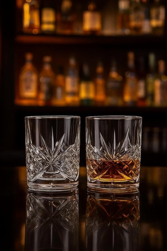 OLD BARREL Whiskey Glasses Set of 4 Glasses 4 Ice Molds, 10oz Bourbon Gift - Image 4
