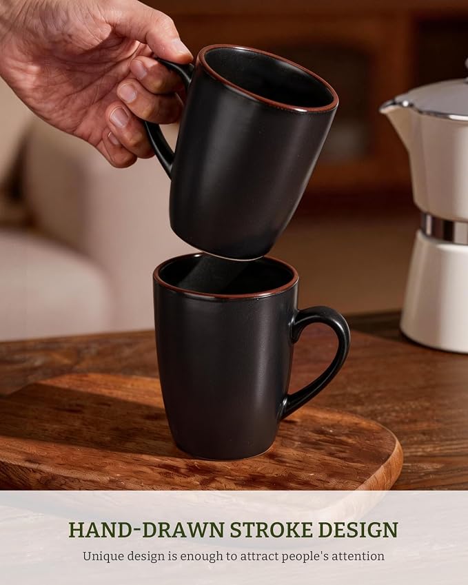 famiware Venus Coffee Mugs Set of 6, 13 oz Ceramic Stoneware Mug Cup Set | - Image 3