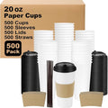 20 oz 500 Pack Coffee Cups by COOLCAP