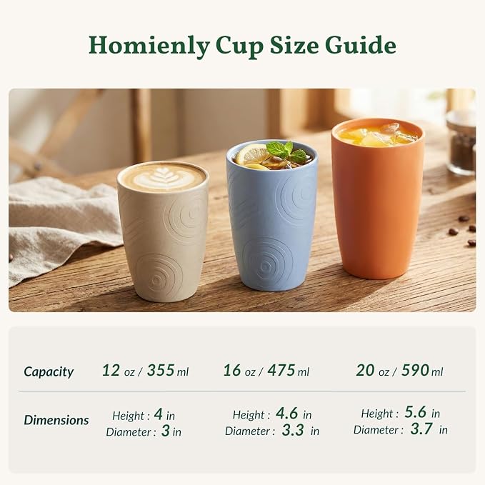 Homienly Wheat Straw Cups, Unbreakable Drinking Glasses 16oz, Beach-Colorful - Image 9