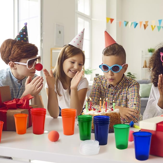 EcoDispose 40 Pack 12oz Kids Cups, Plastic Spill Proof Party Cups - Image 6