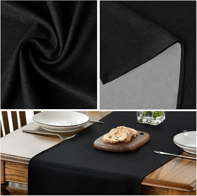 Artoid Mode Black Table Runner, Seasonal Halloween Washable Kitchen Dining - Image 6