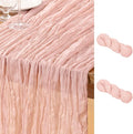 DeZerlor Pink Cheesecloth Table Runner 2 Pack Summer Table Runners Boho Gauze by DeZerlor