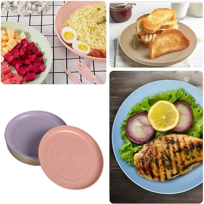 CAMBUY Wheat Straw Plates 6 Pack 5.9 Inch Small Appetizer Plate Set | - Image 8