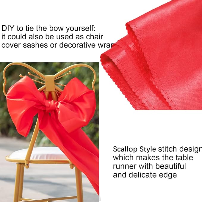 2 Pack Red Table Runners, 12x108 Inches | Silk and Smooth Fabric, - Image 6